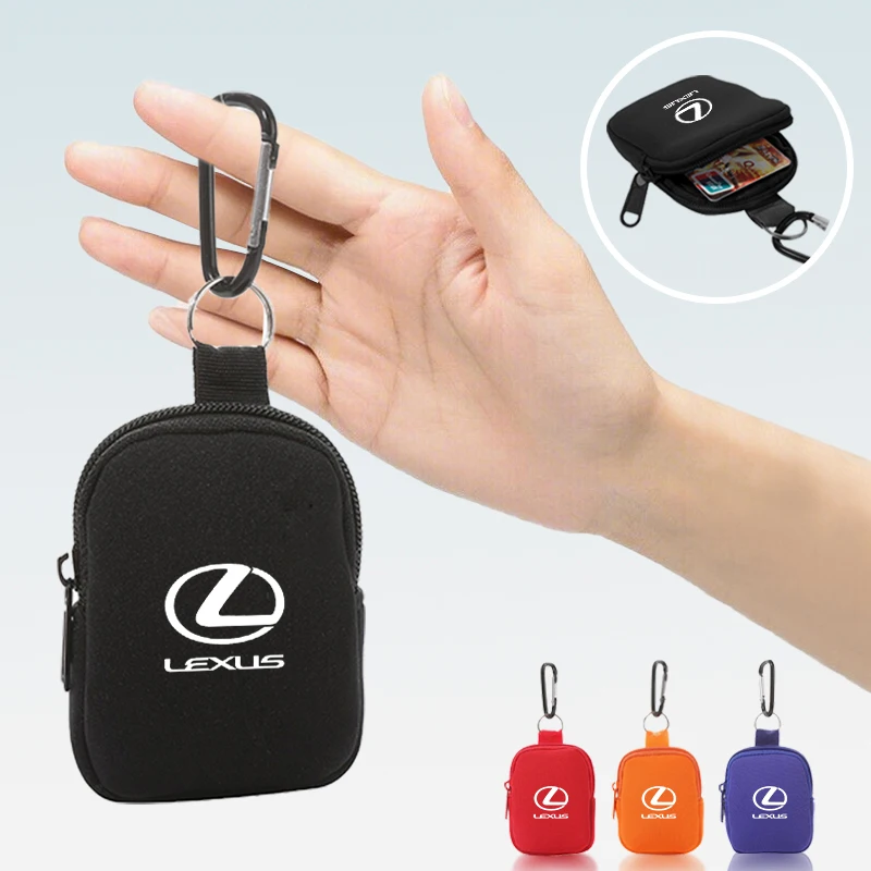 

For Lexus GS IS LS500h ES260 ES300h RX350h NX260 Car Mini Portable Pouch New Waist Bag Keychain Zipper Pocket Storage Organizer