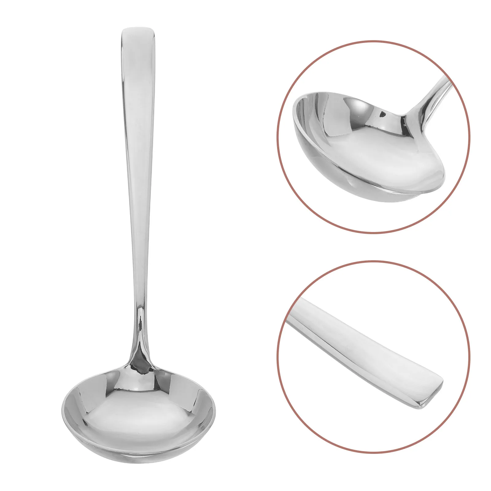 

Small Stainless Steel Sauce Ladle Silver Gravy Spoon Deep Soup Serving Ladle for Sauce Pouring Kitchen Tool Accessories