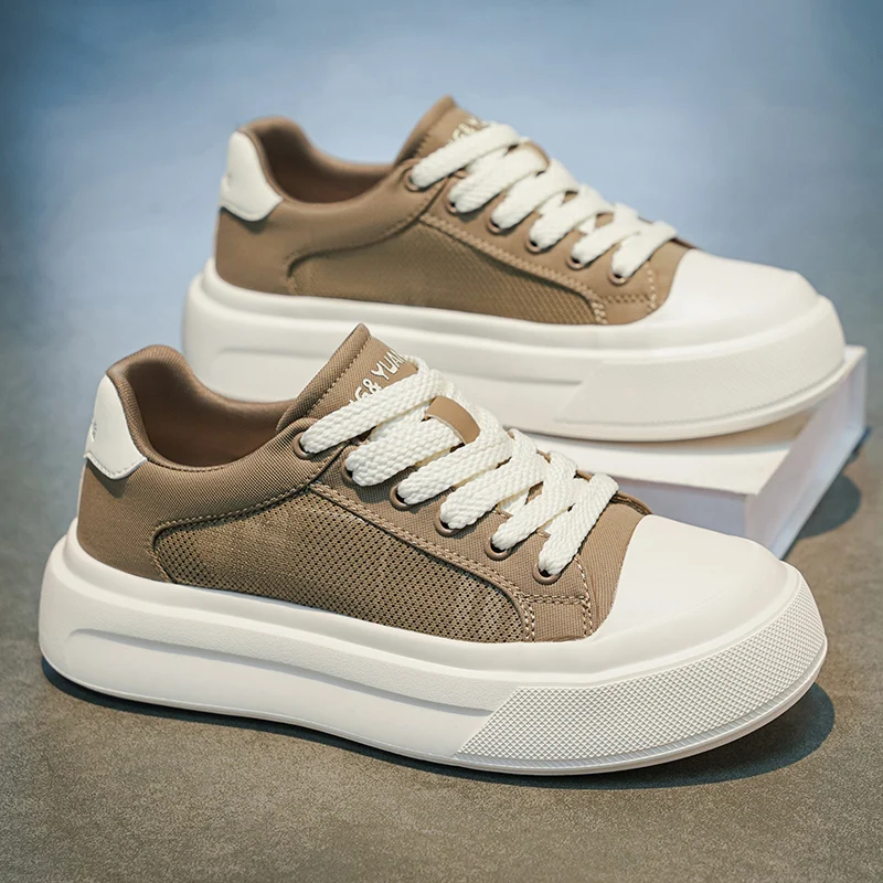

Men's Chunky Platform Sneakers Color Block Mesh Breathable Height Increasing Casual Sports Shoes