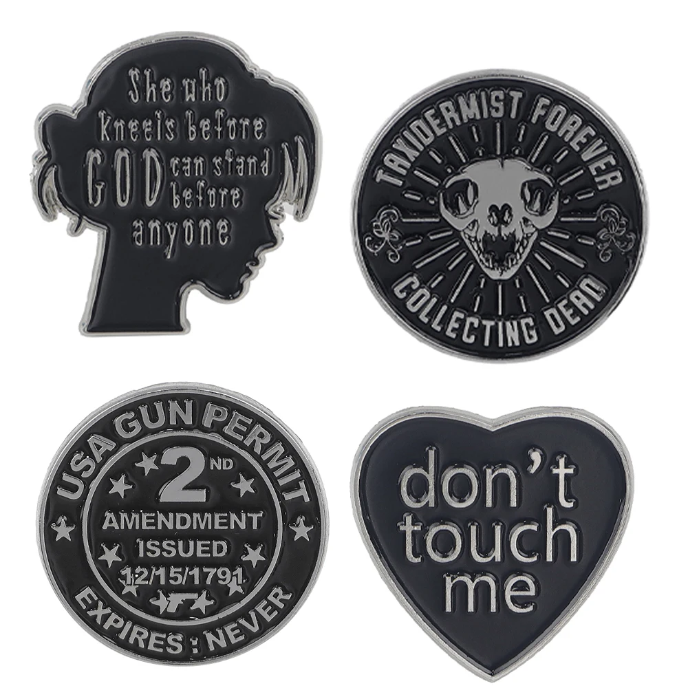 Don't Touch Me Metal Enamel Pin Brooches Badges Backpack Bag Collar Lapel Decoration Jewelry Gifts for Friends Kids