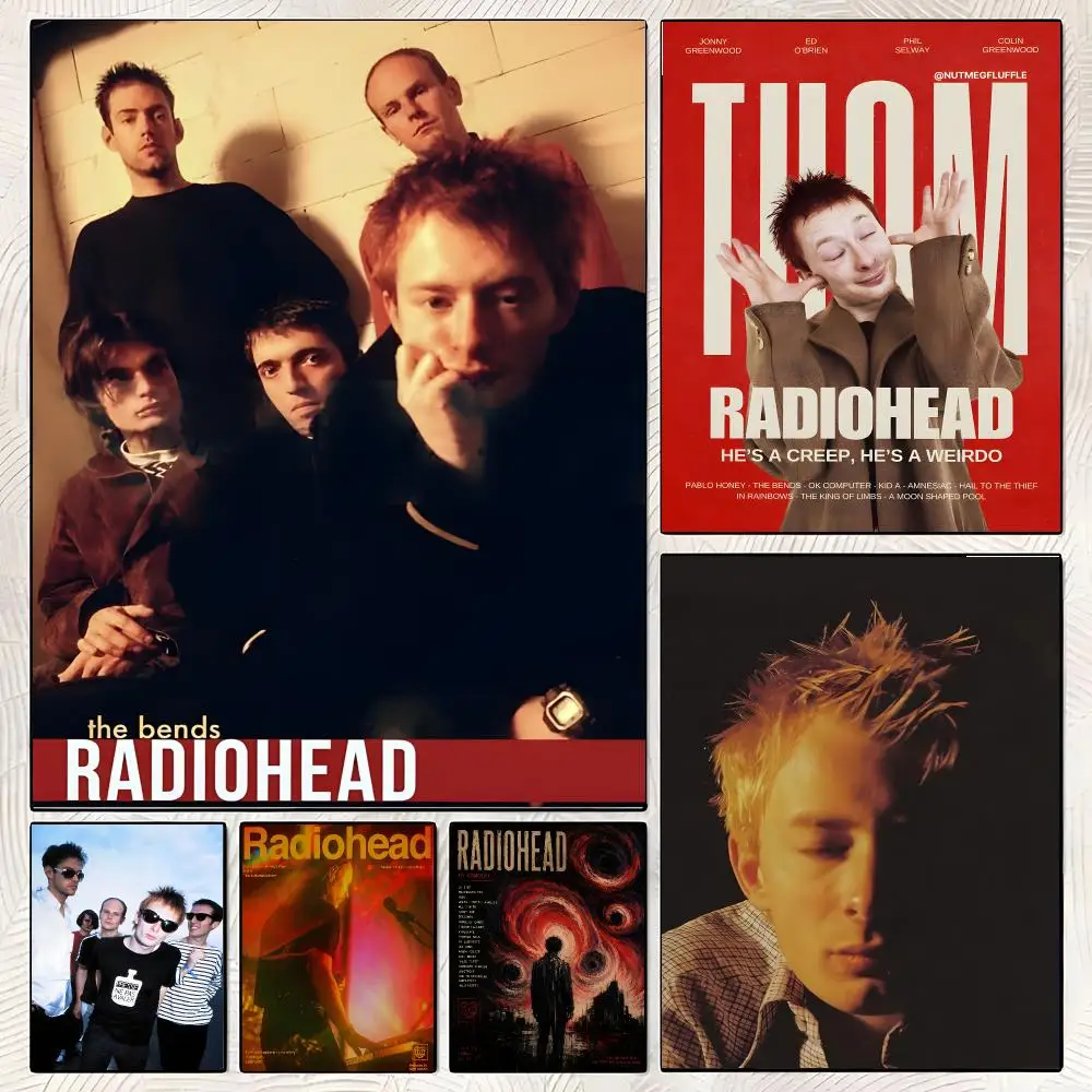 Band Radiohead Poster Classic Poster HD Art Sticky Wall Waterproof Home Living Room Bedroom  Aesthetic Decoration