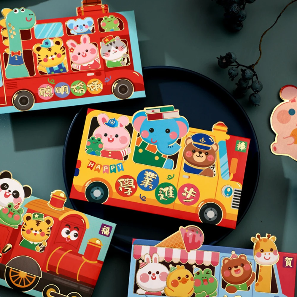 Nieuwe Jaar Rode Pocket Klassieke Stijl Creatieve Chinese Nieuwe Jaar Lente Festival Rode Envelop 10Pcs