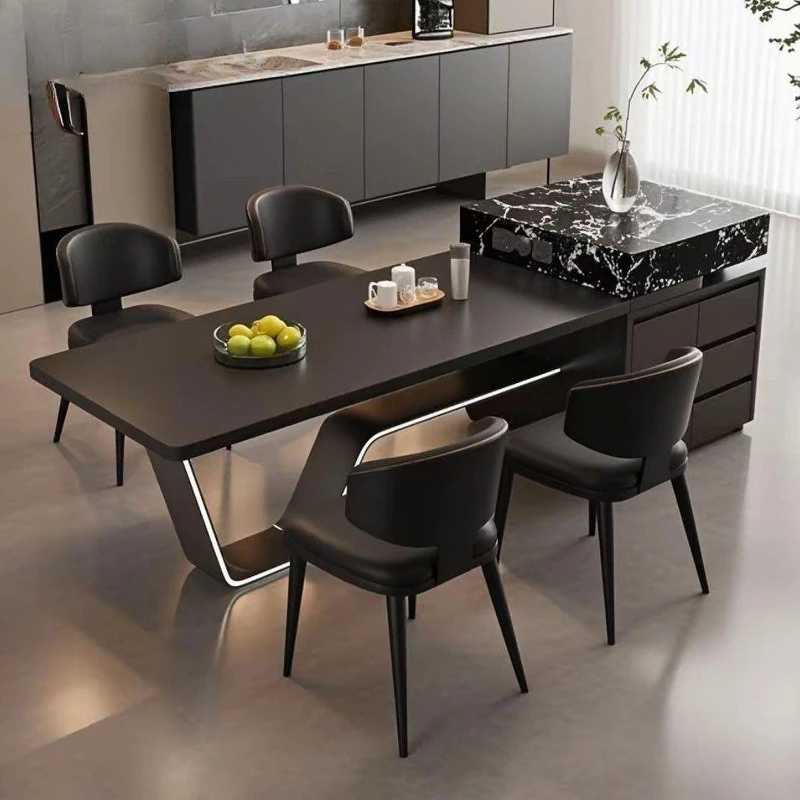 Household multi-functional slate hanging under the island Dragon Head-Raising Day island small apartment dining table integrated