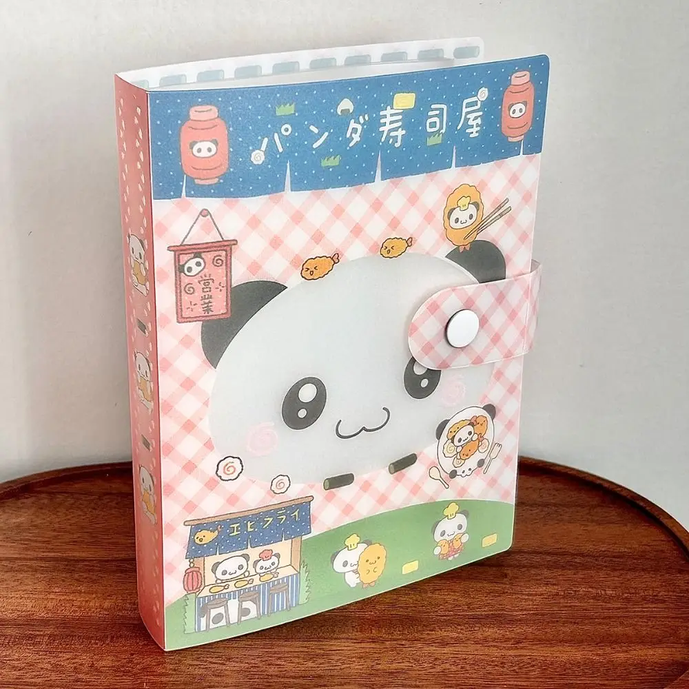 Clover Design A6 Storage Binder Vintage Showa Style Panda Theme Stickers Binder Kawaii Fixed-page Sticker Storage Book Scrapbook