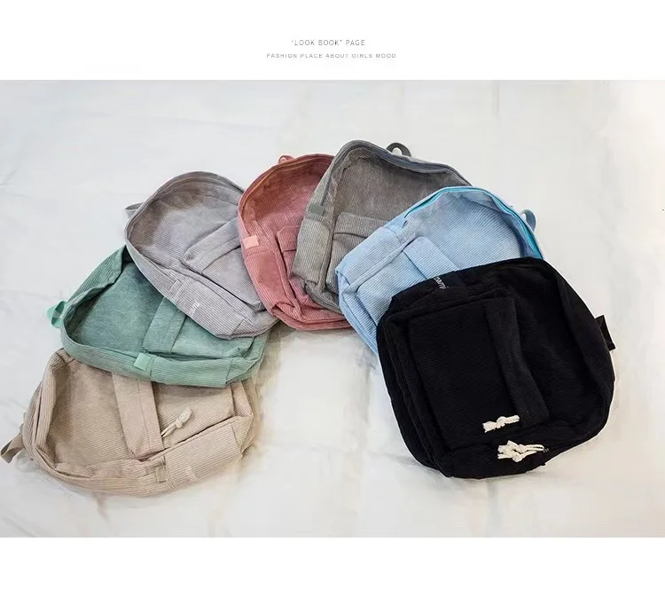 Cord-Rucksack, Academy Fashion Schultaschen für Mittelschule/Highschool und College, niedliche Quastendetail, vielseitige lässige Alltagstasche – Detail 15