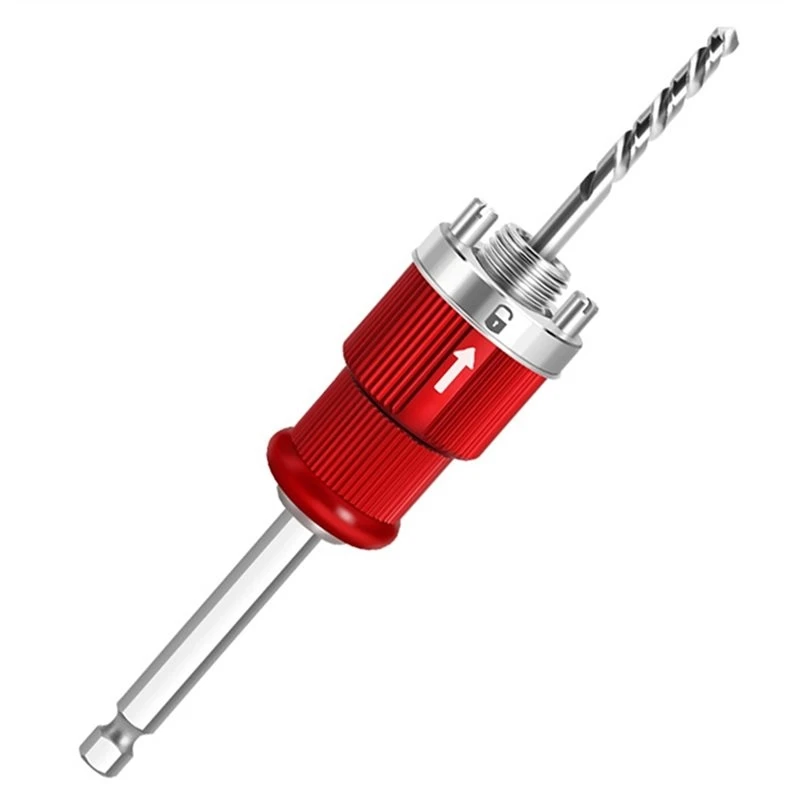 ABEZ Woodworking Hole Opener Quick Stripping Pipe Self-Locking Extensions Rod Woodworking Hole Opener Connecting Rod