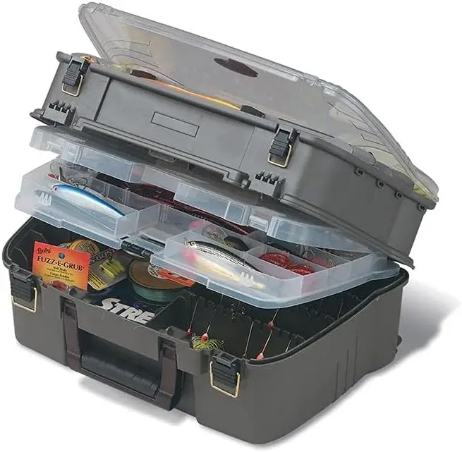 

Graphite Smoke Fishing Tackle Box, One Size, Durable and Spacious for Anglers