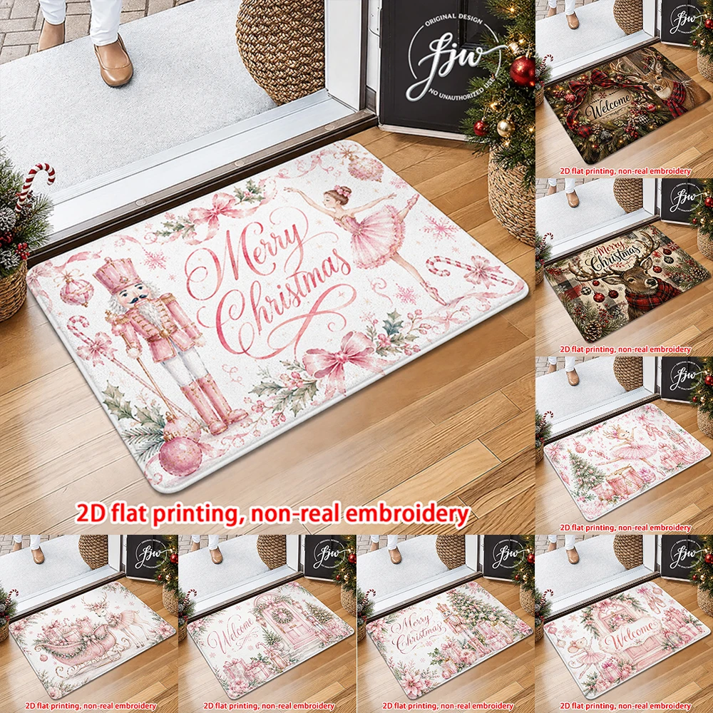 1pc # Merry Christmas Pink Ballet Nutcracker Doormat Home decoration entrance hall balcony