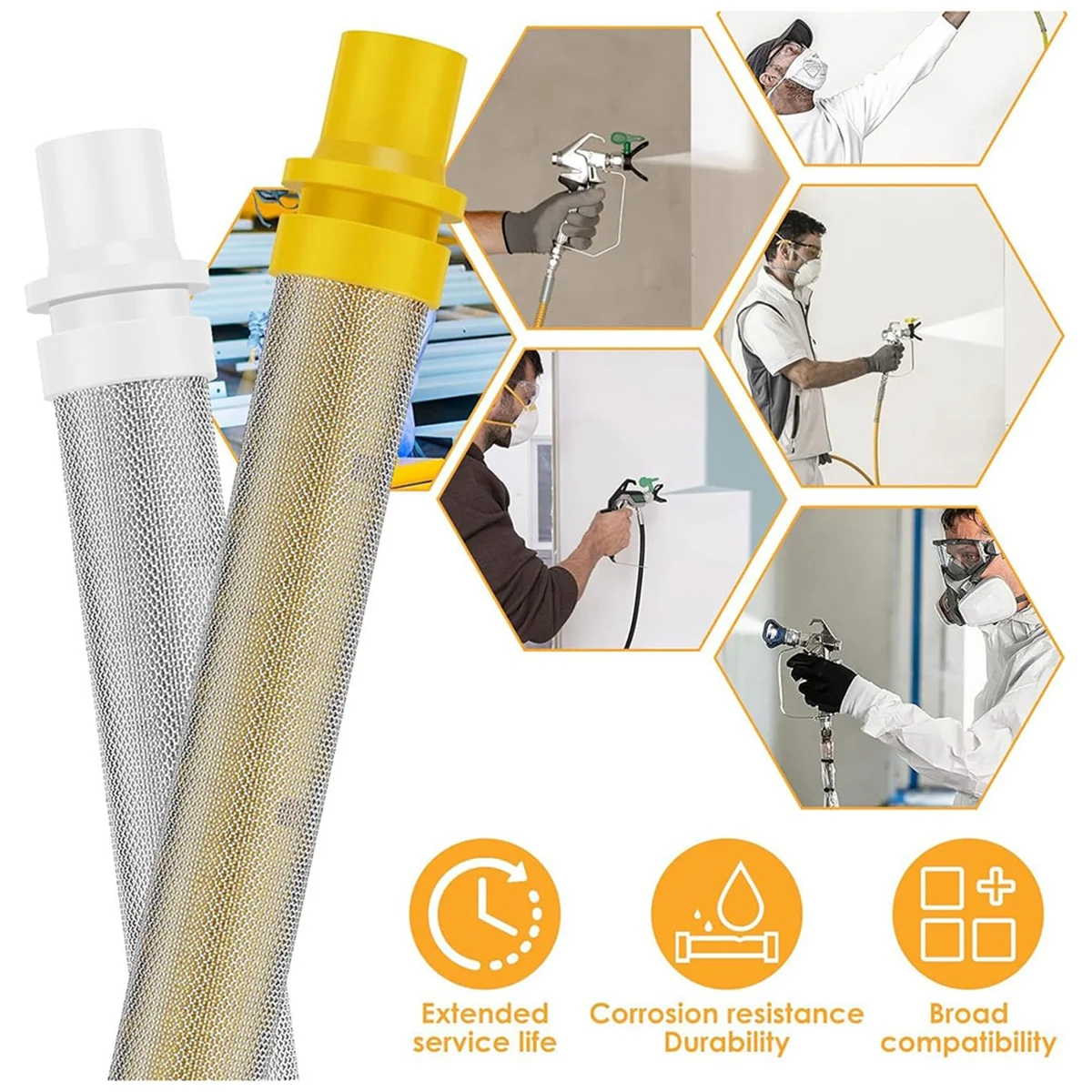 Universal Airless Spraygun Filtro Set, Airless Ferramenta de pulverização, tela de filtro, 60 e 100 Mesh, 20pcs