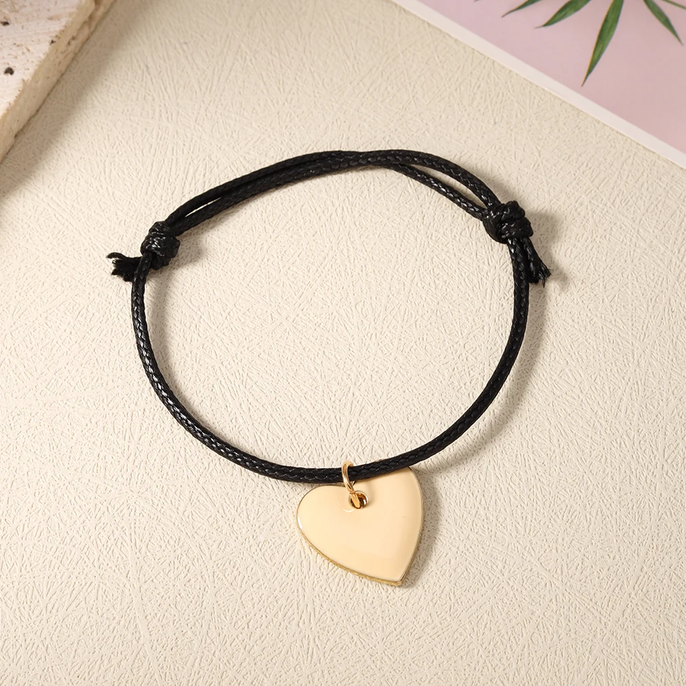 Aihua Niedliches Handgefertigtes Liebesherz-Armband Schwarzes Seil Verstellbares Handarmband für Mädchen Frauen Buntes Herz-Schmuck Geschenke – Detail 6