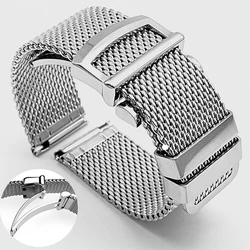 20 22mm Mesh Milanese Bracelet for Omega Seamaster 007 High-end Stainless Steel Watchband for IWC Pilot Quick Fit Folding Buckle