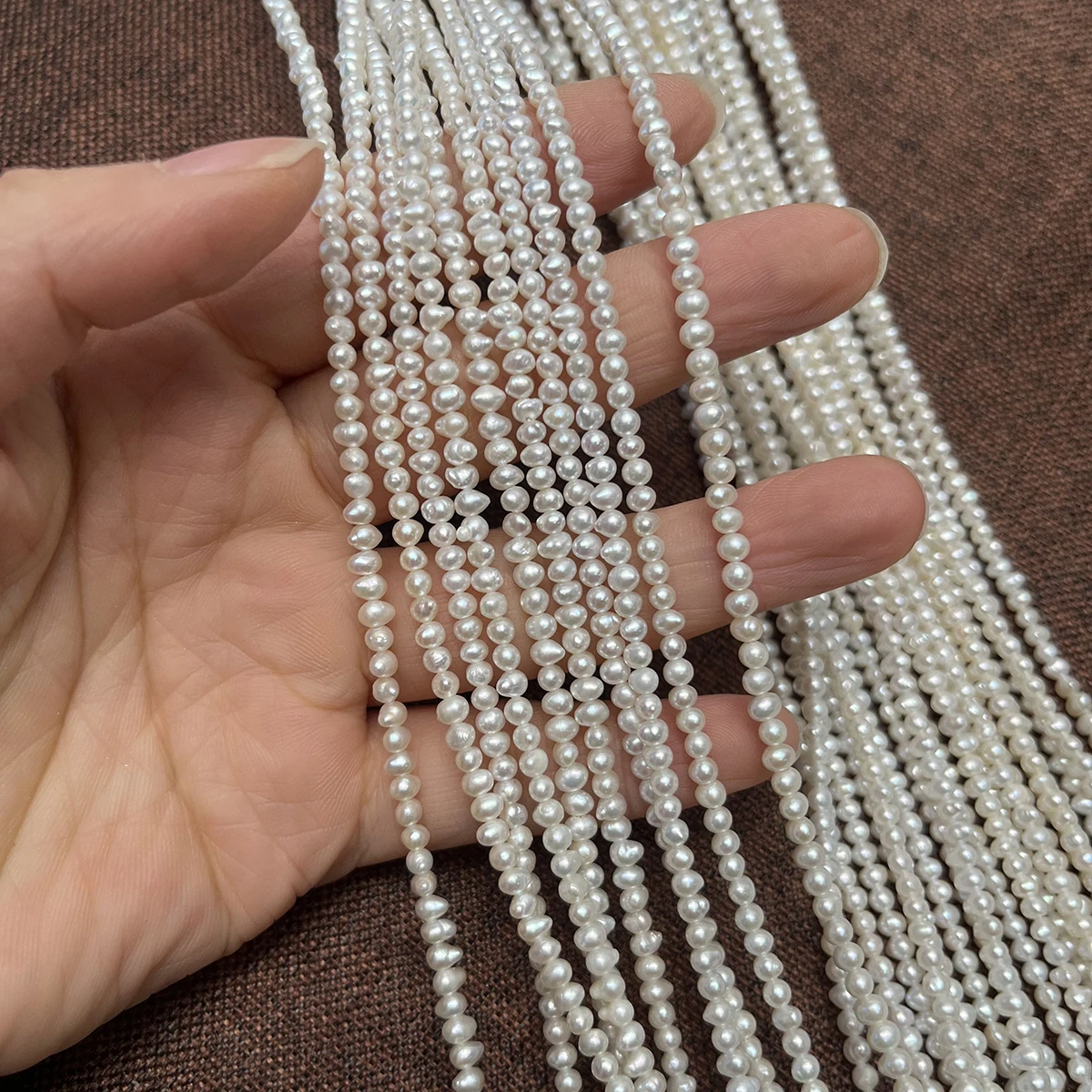 Kleine Süßwasserperle, 2–2,5 mm, lose Isolationsperlen, poliert, rund, für Schmuckherstellung, DIY-Halskette, Armband, Zubehör