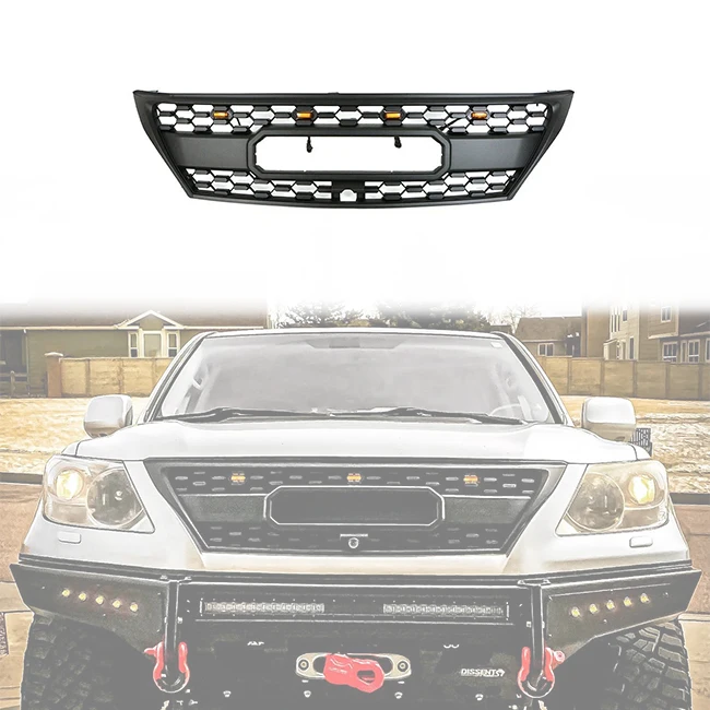 

For New High Quality Offroad Parts 2008-2012 Matte Black ABS Plastic Car Bumper Grill Fit For Lexus LX570
