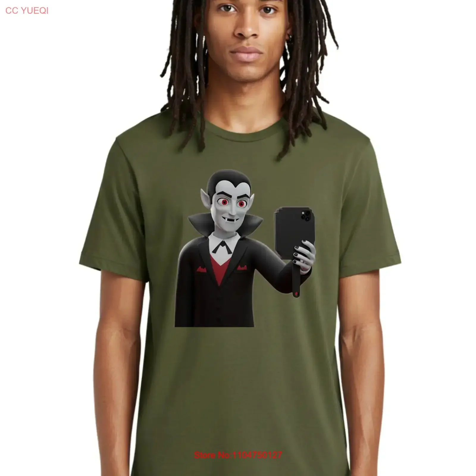 Vampire Taking Selfie 5 Mens T Shirt 100 Cotton Casual Summer Wear vintage Washed homme Stretched Top For Everyday Wear