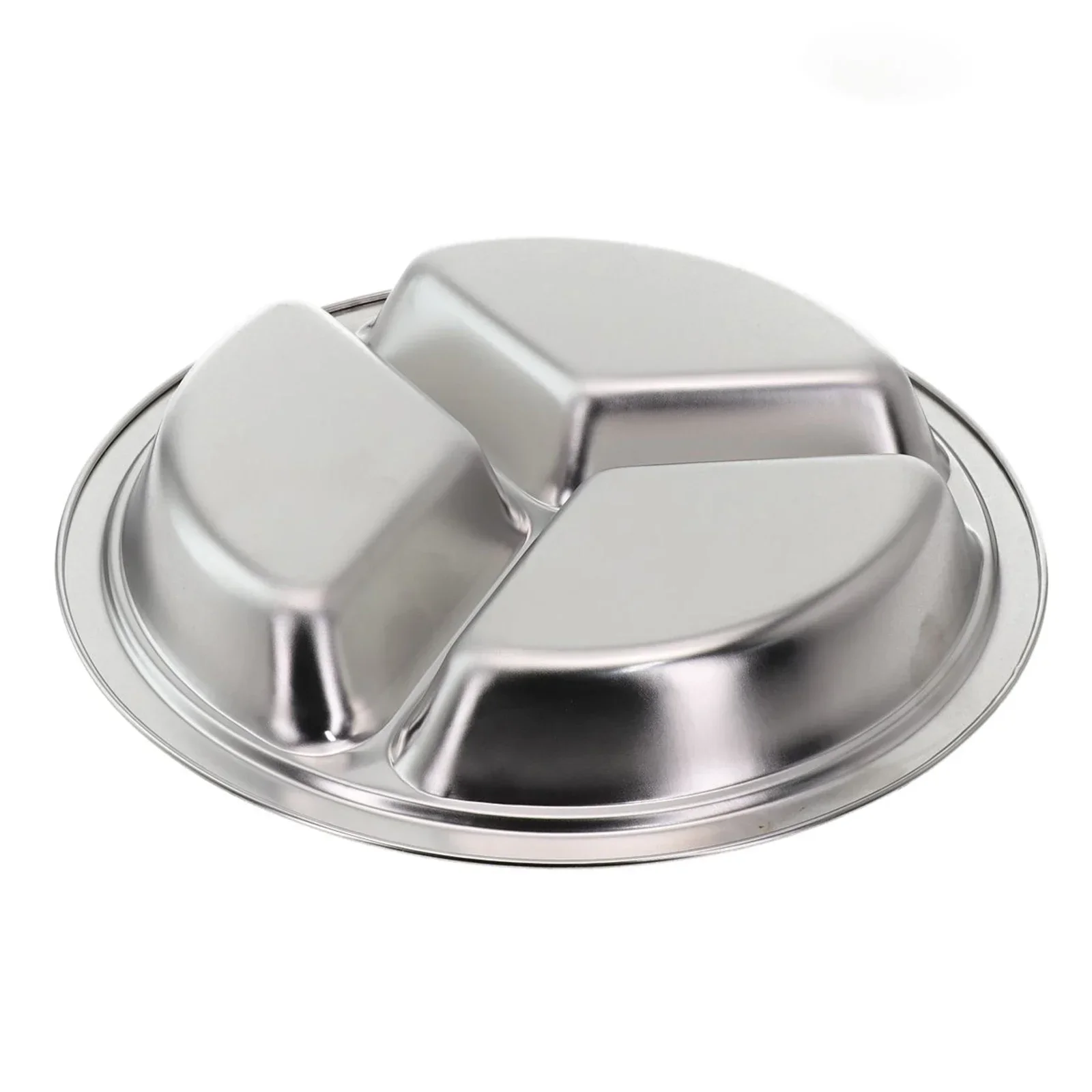 1 Pc 22 24 26cm Stainless Steel Divided Tray Dinner Snack Kids Baby Plate Diet Plate Diet Food Control Tray Dinner Plates