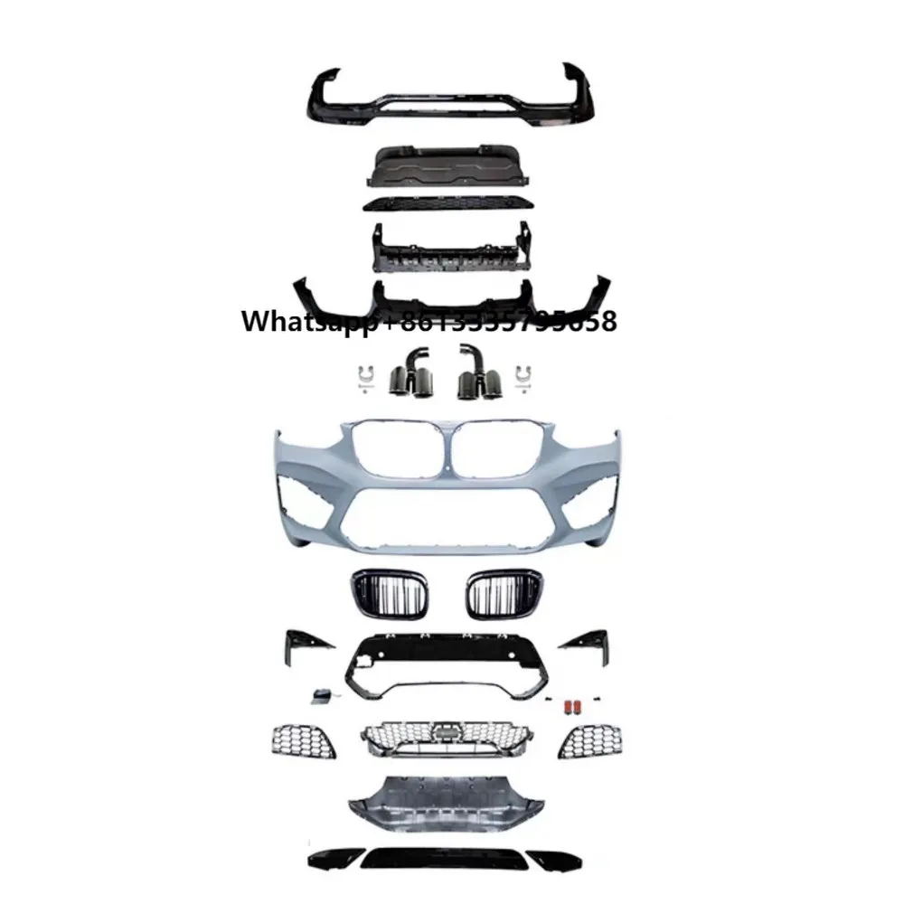 

Quality Car Body Kit for X4 G02 2019-2021 Change to X4M Include Front Bumper Assembly with Grille Rear Diffuser Tail Pipes