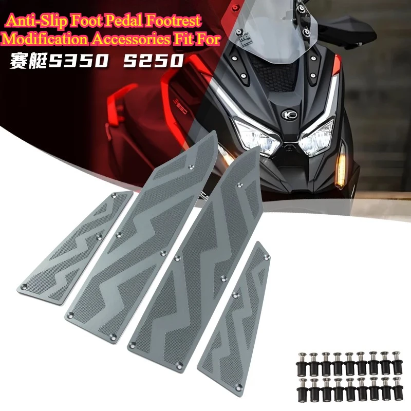 Import CNC Machined Anti-Slip Foot Pedal Footrest Modification Accessories For KYMCO Xciting S350 S250 Scooter Replacement Parts