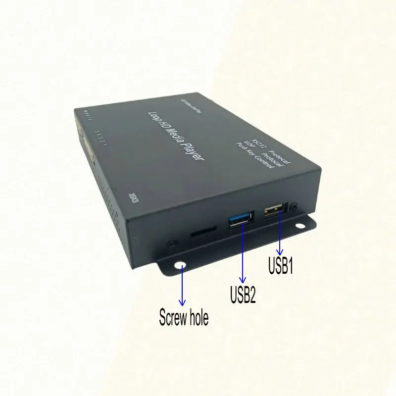 wifi network media player box UDP Android digital device RS232 Protocol Control 4K 2G+16G with key input interface