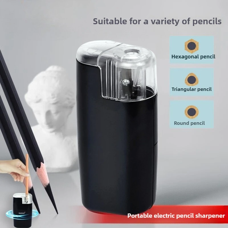 Electric Pencil Sharpener Portable Battery-Operated for Artists Kids & Adults Manual/Electric Compatible for Colored Pencils
