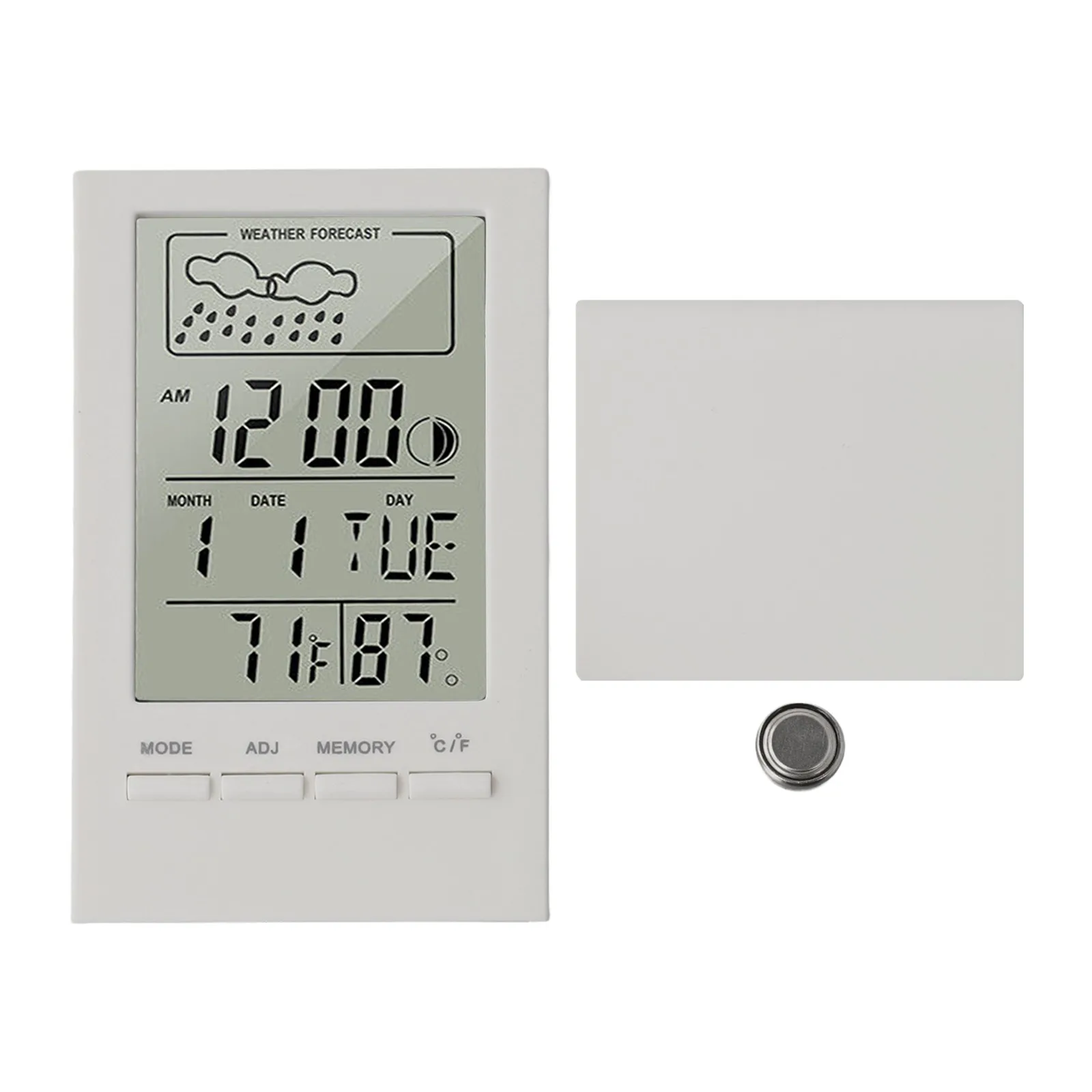 Health Management 108*56*50mm Digital Thermometer LCD Display Temperature Clock Alarm Clock LCD Display ABS Material