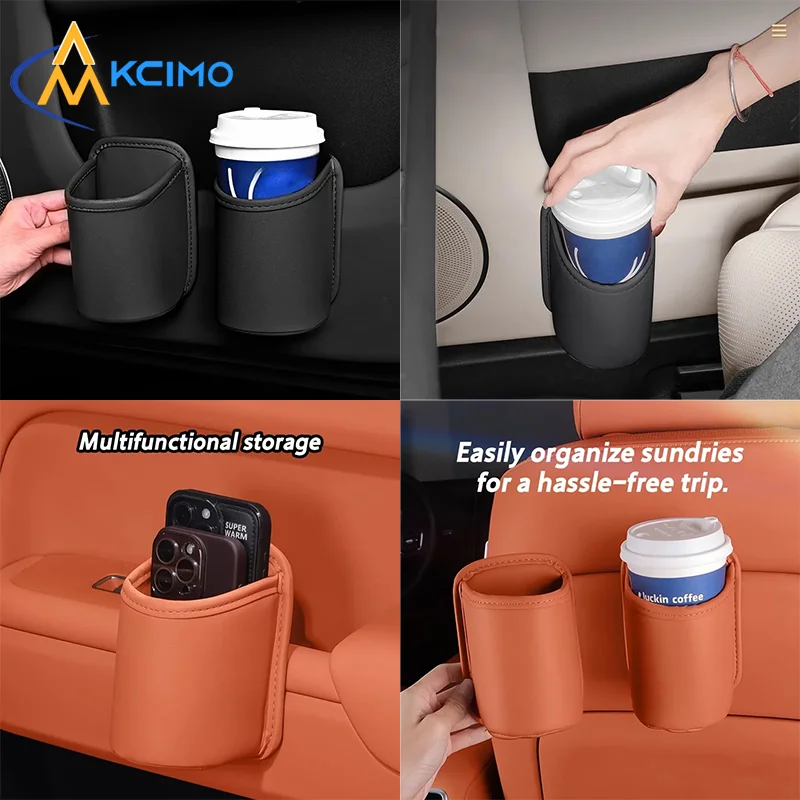 Premium PU Car Cup Coaster Anti Slip Noise Isolation Auto Cup Pad War Resistant Easy Clean Interior Decor for Cars SUV
