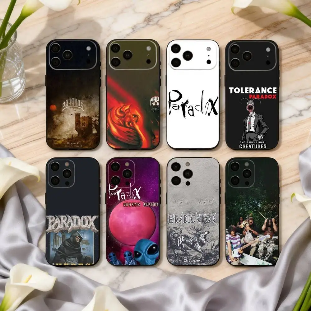 

Punk T-The P-Paradox Band Phone Case For iPhone 17pro,16,15,14,13,12,11 Plus,Pro Max,XS,Soft Silicone Black Cover