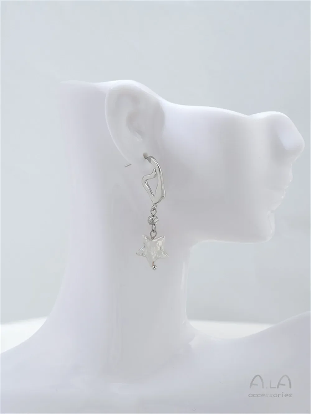 

14K Gold-coated C-shaped Diamond Earrings with Rings Lava Earrings 925 Silver Needle Diy Hand-made Ear Jewelry Materials F412