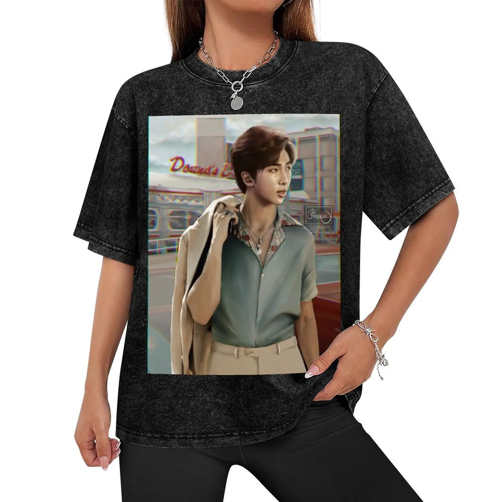 Vibin' in the '80s Namjoon T-Shirt luxury designer cheap stuff anime clothes summer top mens graphic t-shirts