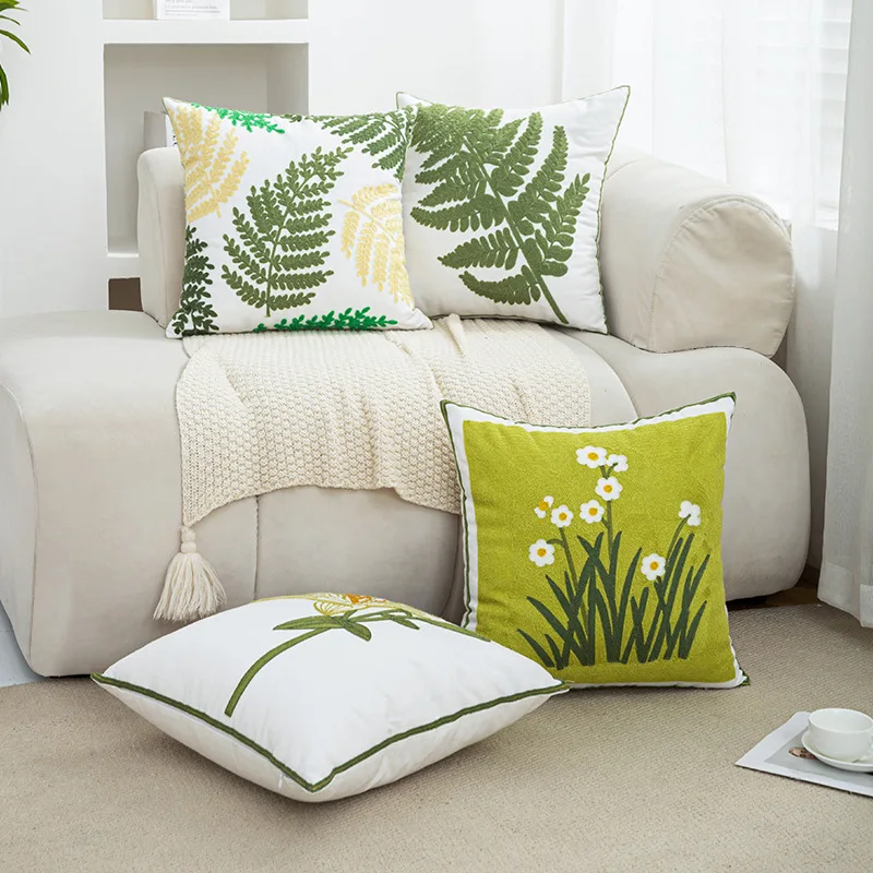 45x45 سنتيمتر رمي غطاء الوسادة الحديثة بسيطة المشاهير زهرة التطريز رمي وسادة غرفة المعيشة أريكة غرفة نوم كيس وسادة غطاء #2