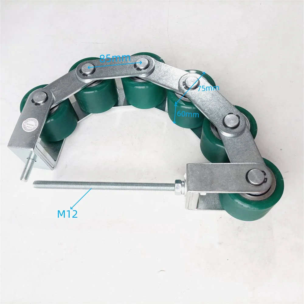 Escalator Parts Tension Chain 6 Rollers Use for Fujitec Wheel Components Pitch 85mm OD 75mm W 60mm Bearing 6004