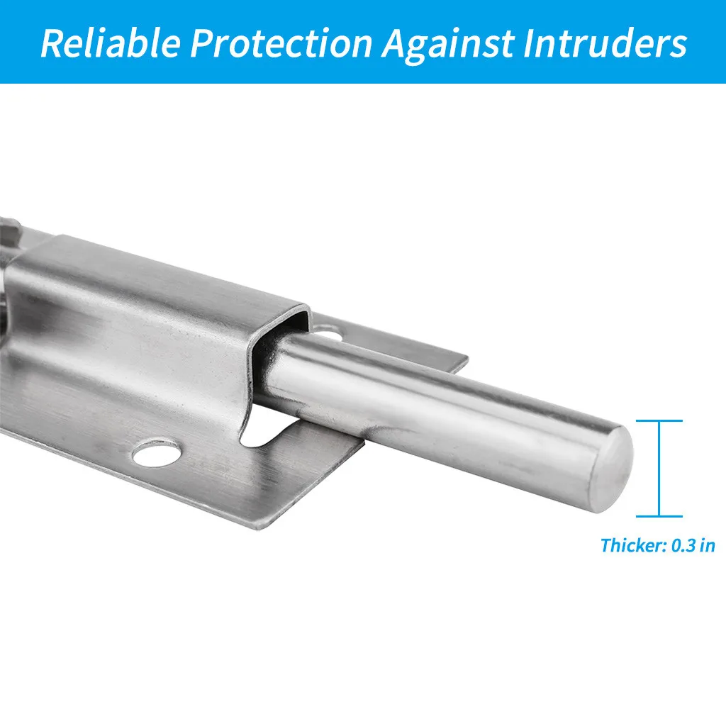 جديد باب الأمن قفل منزلق 3 بوصة برميل مع قفل منزلق الباب مع 12 مسامير المنتجات المنزلية المفيدة أقفال الأبواب 2025 #4