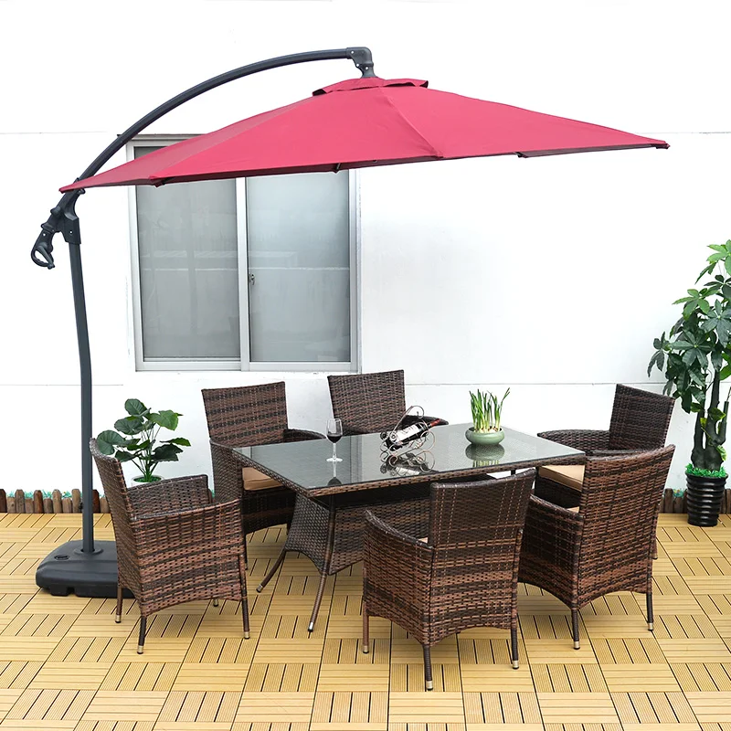 3-meter aluminum pole outdoor sunshade umbrella Roman umbrella hand pushed banana umbrella