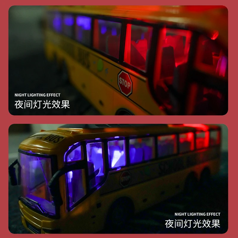 1/30 Rc Bus Electric Remote Control Car with Light Tour Bus School City Model 27Mhz Radio Controlled Machine Toys for Boys Kids