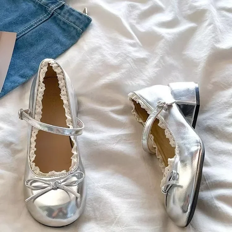 2026 Neue Damen Mary Jane Schuhe Modische Schmetterlingsknoten-Abendschuhe Elegante Outdoor-Lederschuhe mit Dickem Absatz – Detail 7