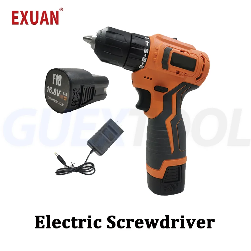 F18 Power Tool Cordless Screwdriver Rechargeable Electric Drill Household Impact Drill Lithium Battery Brushless Screwdriver Set