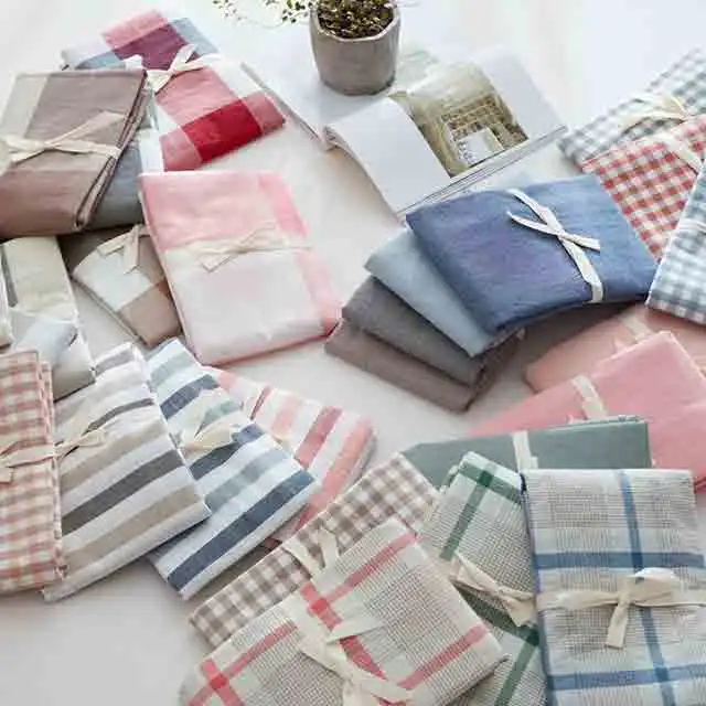 

Наволочки из чистого хлопка с простым клетчатым узором, двусторонние, для одного человека, пара, удобные, дышащие, аксессуары для постельного белья