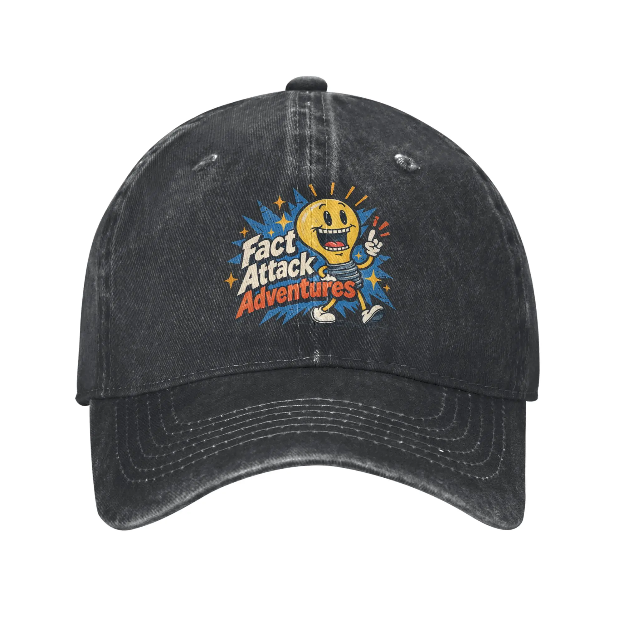 Fact Attack Adventures Baseball Cap Sun  Outdoor Sports Adjustable Washed Trucker Hat Unisex Men Street Style Logo Snapback Cap