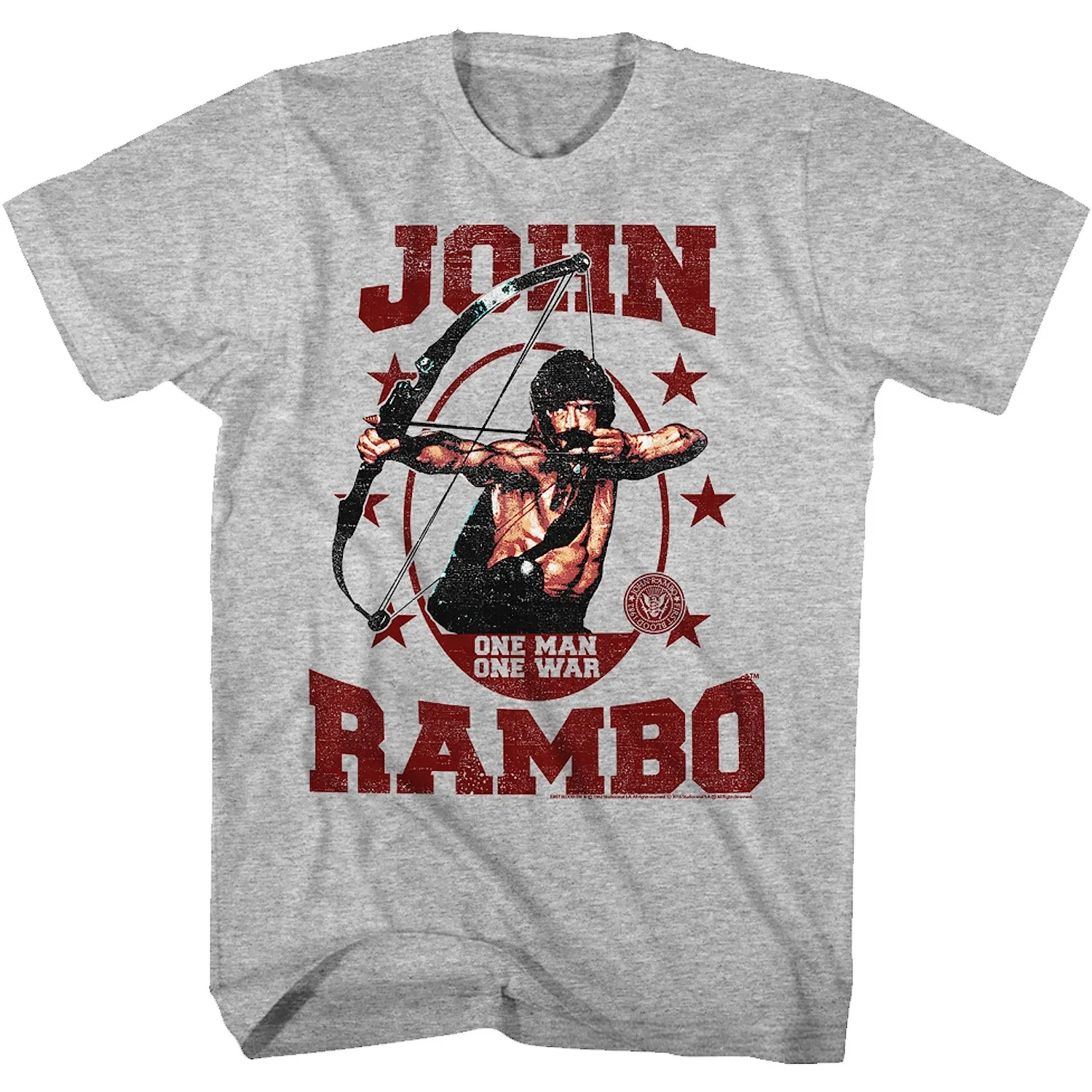 

2025 1982 First Blood Rambo Stallone Retro Classic Movie Co-branded Men's and Women's T-shirt Classic Never Goes Out of Style