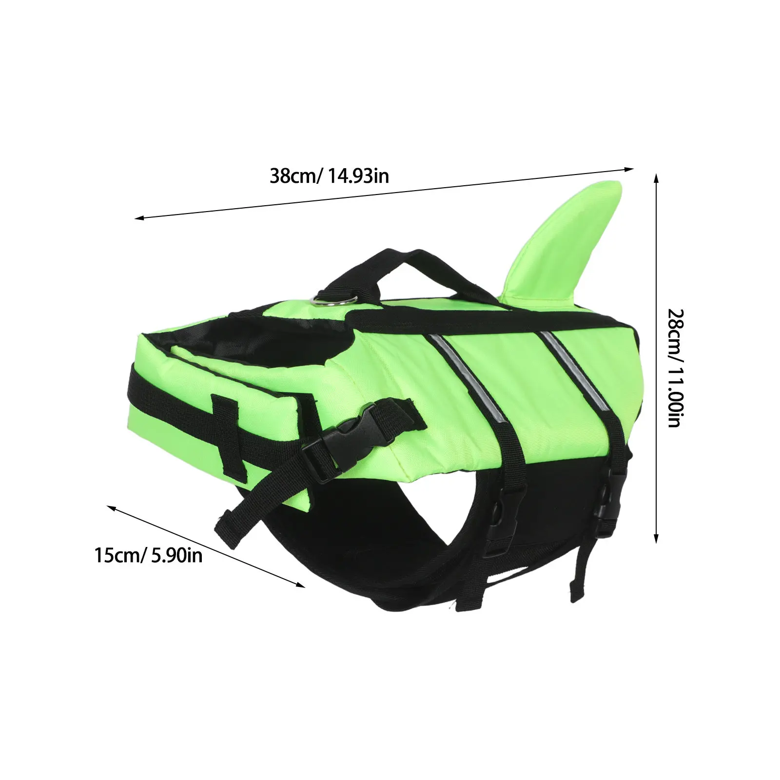 Dog Life Jacket Reflective Adjustable High Visibility Pet Swim Vest with Rescue Handle for Hiking