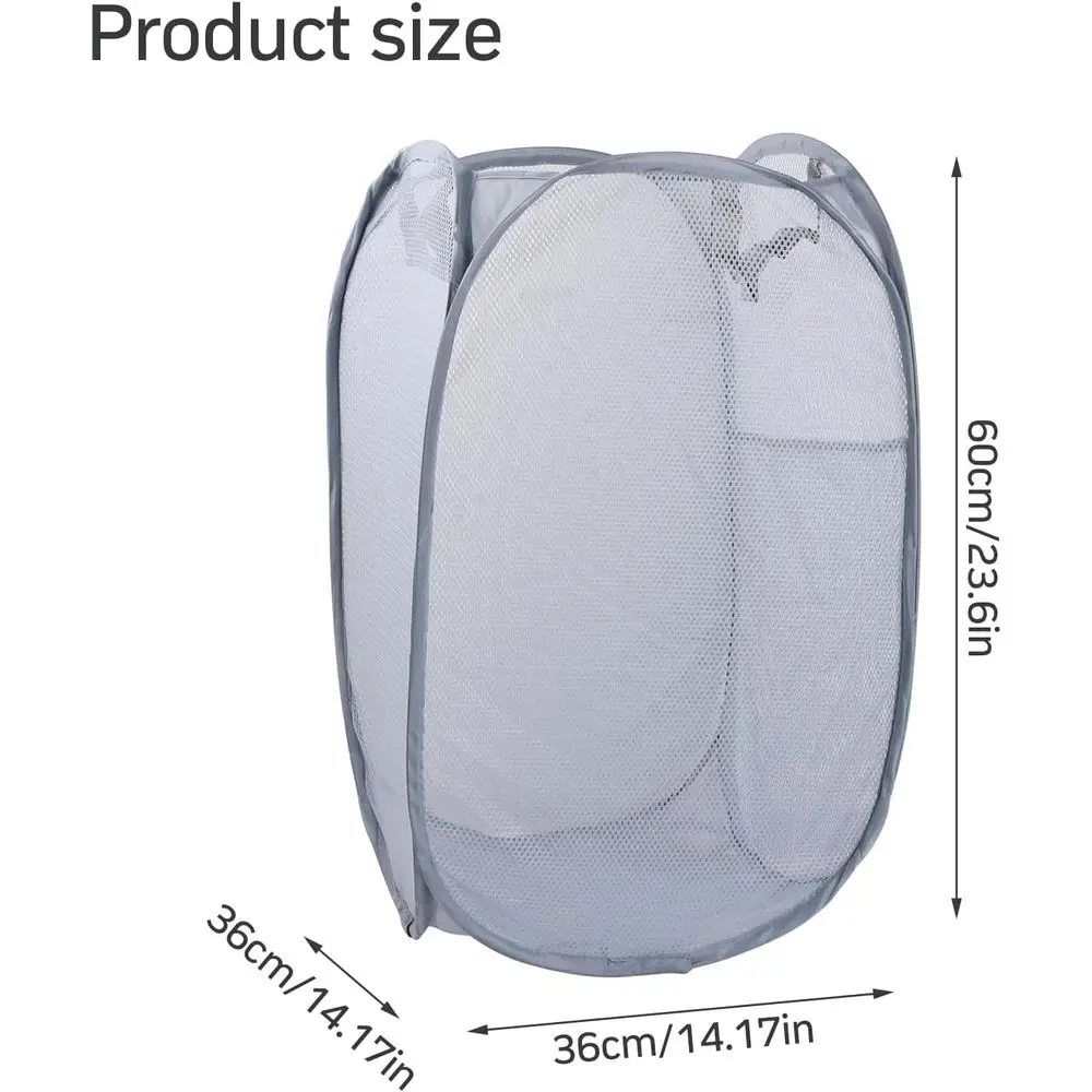 Large acity Mesh -up Laundry Hamper, oldable Clothes Laundry Basket with Durable Handles, Collapsible Dirty Clothes Storage Bask