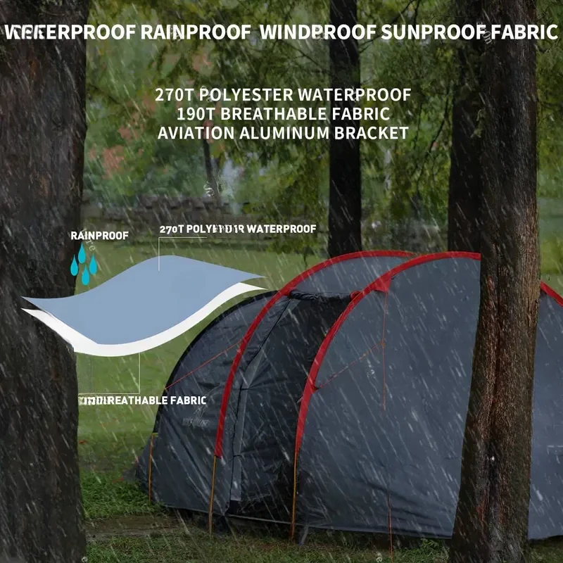 Motorcycle Tent Camping 2-3 Person Waterproof Instant Tents with Integrated Motorcycle Port Vestibule Outdoor Hiking