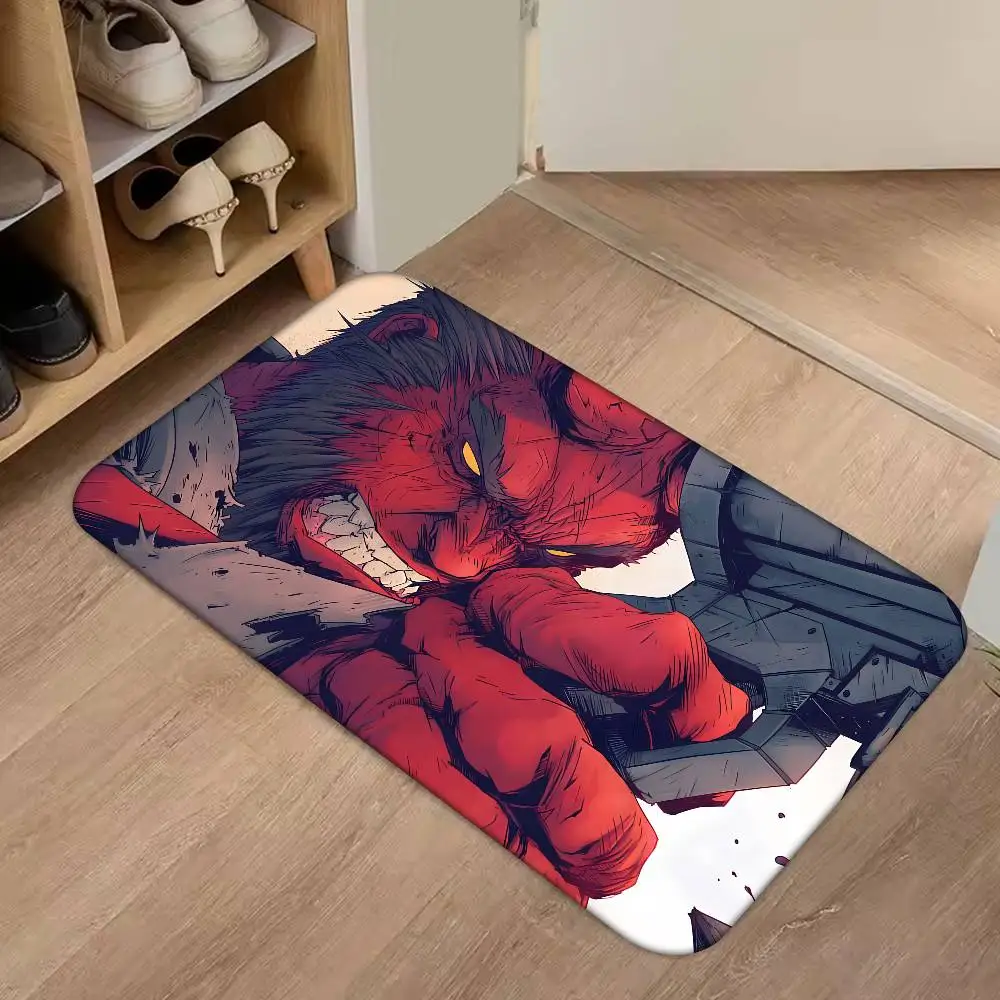 

1pc Anime H-Hellboy Floor Mat Home Bathroom Absorbent Mats Anti-Slip Mats Home Decor Supplies