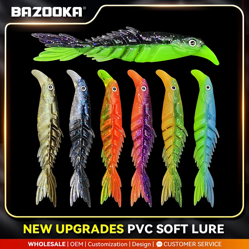 Bazooka Angelköder, weiches Gelenk, Silikon, PVC, Schere, Schwanz, Leurre, Wurm, Shad, Stärke, langsam sinkend, Swimbait, Bass, Hecht, Winterköder