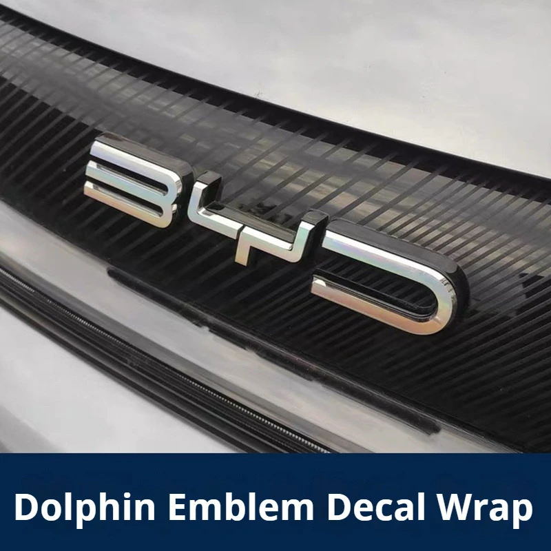 Passend für BYD Dolphin Auto Reflektierender Laser Mattschwarzer Farbwechsel Persönlicher Kreativer Emblem-Dekorations-Modifikations-Aufkleber