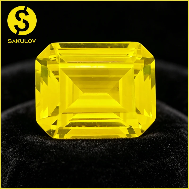

Top-Grade Lab-Created Yellow Sapphire Yttrium Aluminium Garnet Emerald Cut Loose Gemstones for Jewelry Making