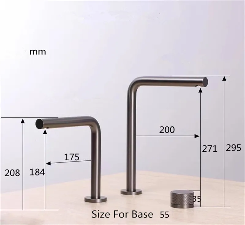 Brushed Gold Bathroom Faucet two holes Gun Grey Basin faucet Sink faucet sink tap Nickel widespread Black basin Tap