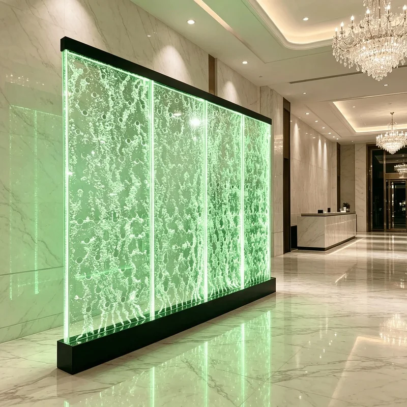 custom.Wedding Customized Decorative Acrylic Bubble Wall Fountain RGB LED Lights Coastal Design/Wireless Remote Control