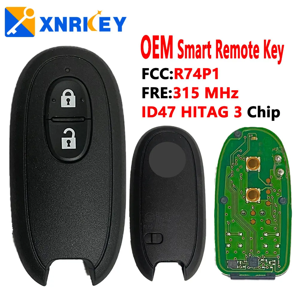 XNRKEY 2 Button OEM Smart Remote Car Key ID47/HITAG 3 Chip 315Mhz for Suzuki Wagon R Every Hustler Palette Spcia FCC: R74P1