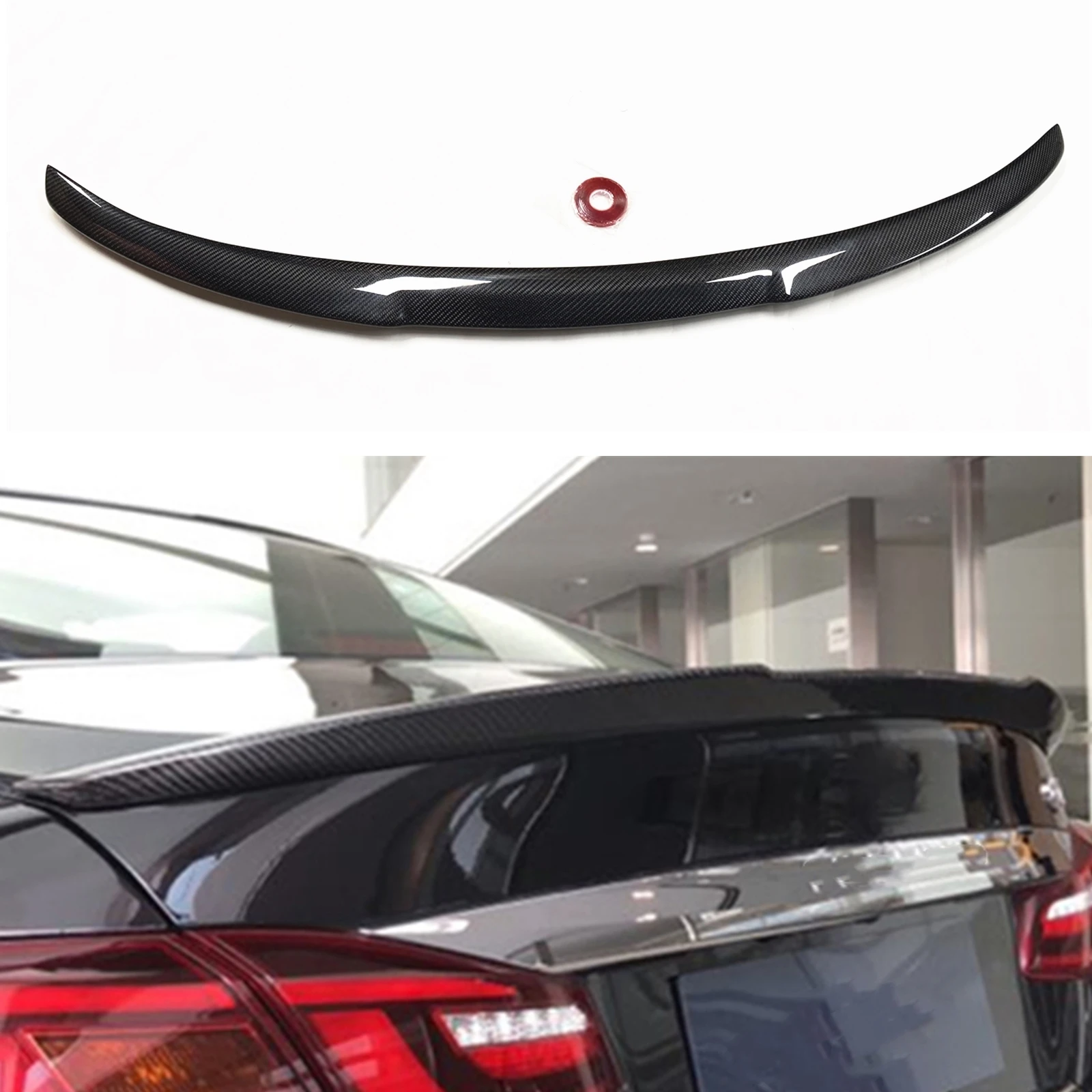 

PSM Style Rear Spoiler Wing For Infiniti Q70 2014-2019 Carbon Fiber Car Trunk Lid Tailgate Decklid Flap Trim Strip Splitter Lip