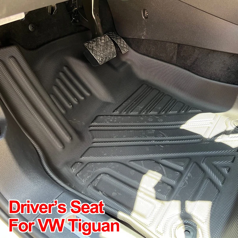 Car Floor Mats For Volkswagen VW Tiguan MK2 2018-2023 All Weather Floor Liner Non-Slip Waterproof Rubber Accessories